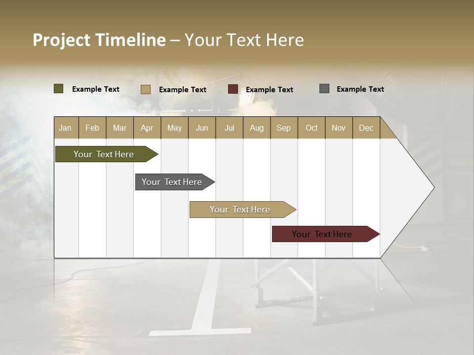 Chair For The Director In Studio On A Background Of A Smoke PowerPoint Template