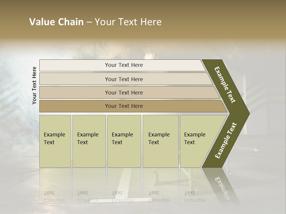 Chair For The Director In Studio On A Background Of A Smoke PowerPoint Template