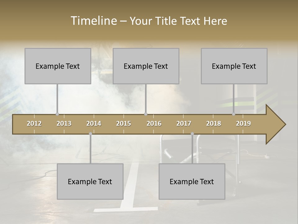Chair For The Director In Studio On A Background Of A Smoke PowerPoint Template