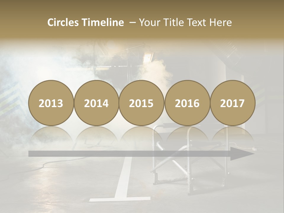 Chair For The Director In Studio On A Background Of A Smoke PowerPoint Template