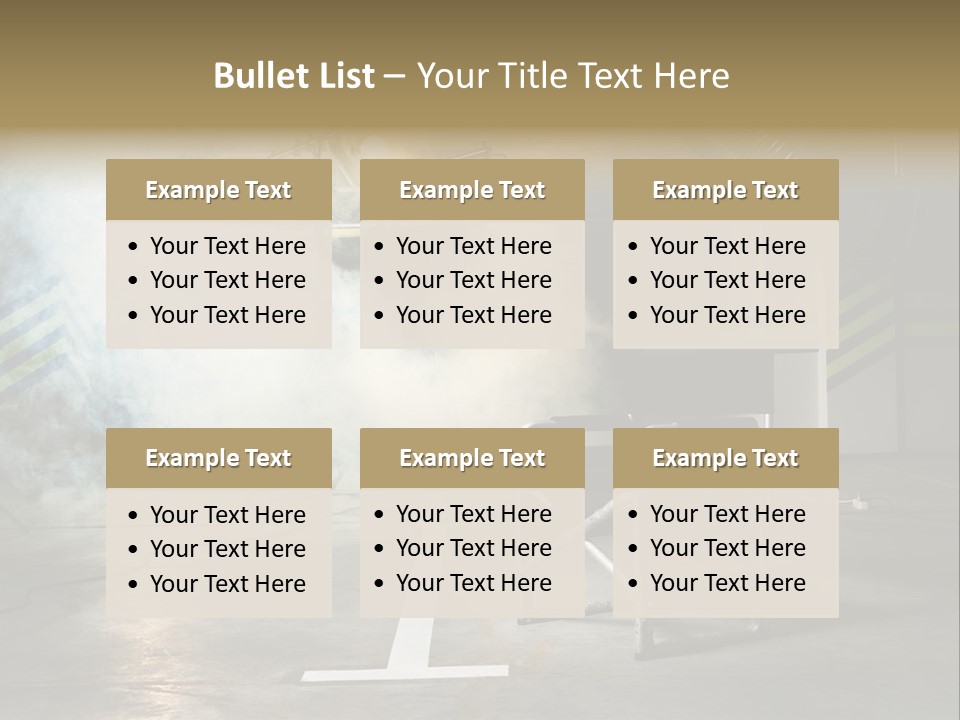 Chair For The Director In Studio On A Background Of A Smoke PowerPoint Template
