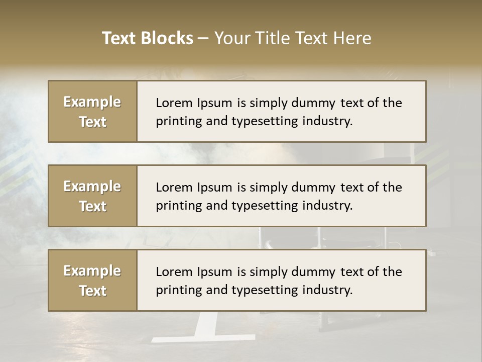 Chair For The Director In Studio On A Background Of A Smoke PowerPoint Template