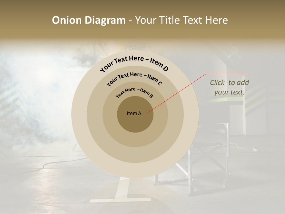 Chair For The Director In Studio On A Background Of A Smoke PowerPoint Template