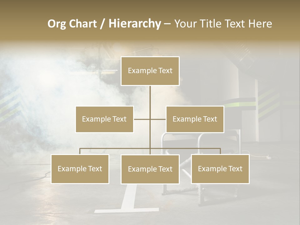 Chair For The Director In Studio On A Background Of A Smoke PowerPoint Template