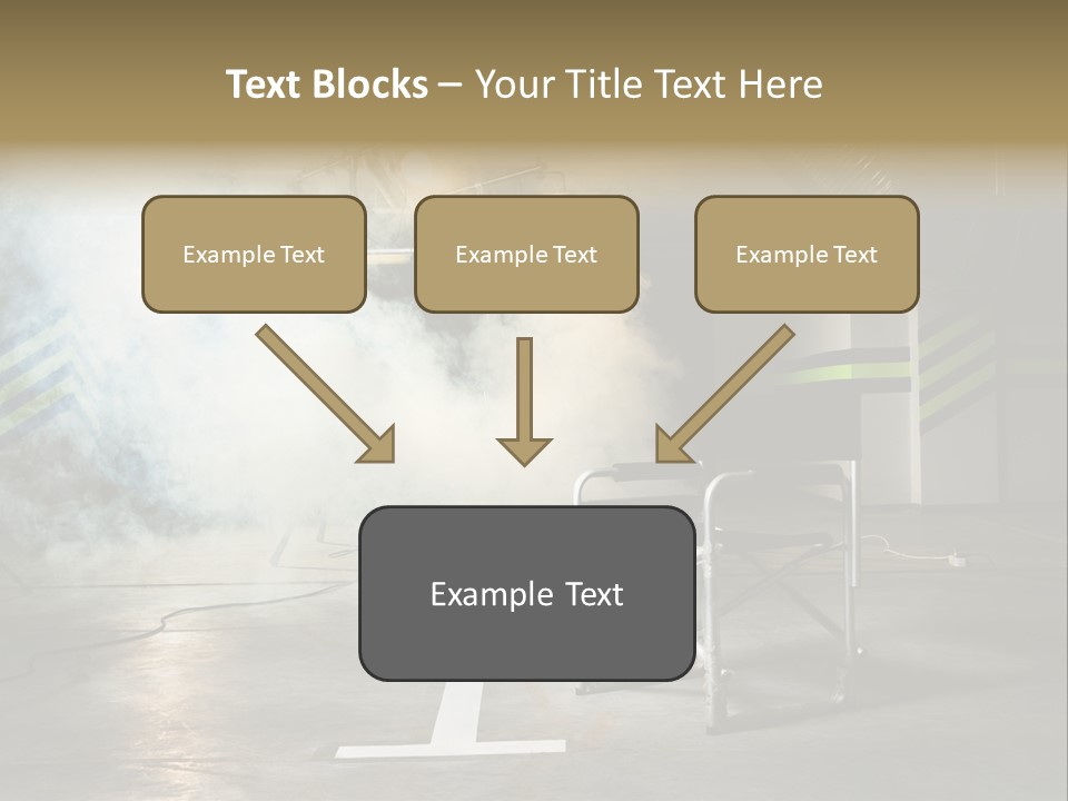 Chair For The Director In Studio On A Background Of A Smoke PowerPoint Template