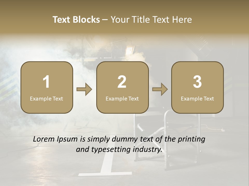 Chair For The Director In Studio On A Background Of A Smoke PowerPoint Template