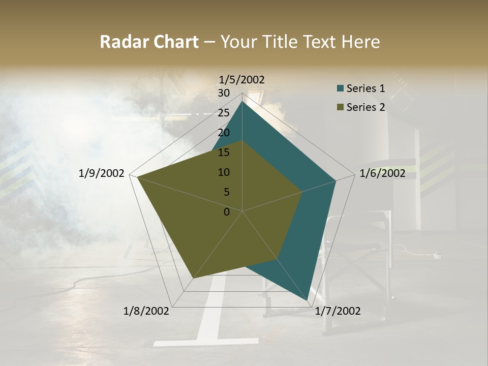 Chair For The Director In Studio On A Background Of A Smoke PowerPoint Template
