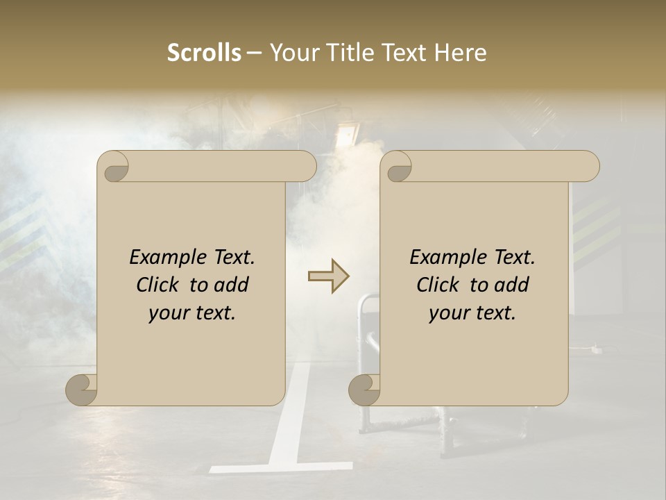 Chair For The Director In Studio On A Background Of A Smoke PowerPoint Template