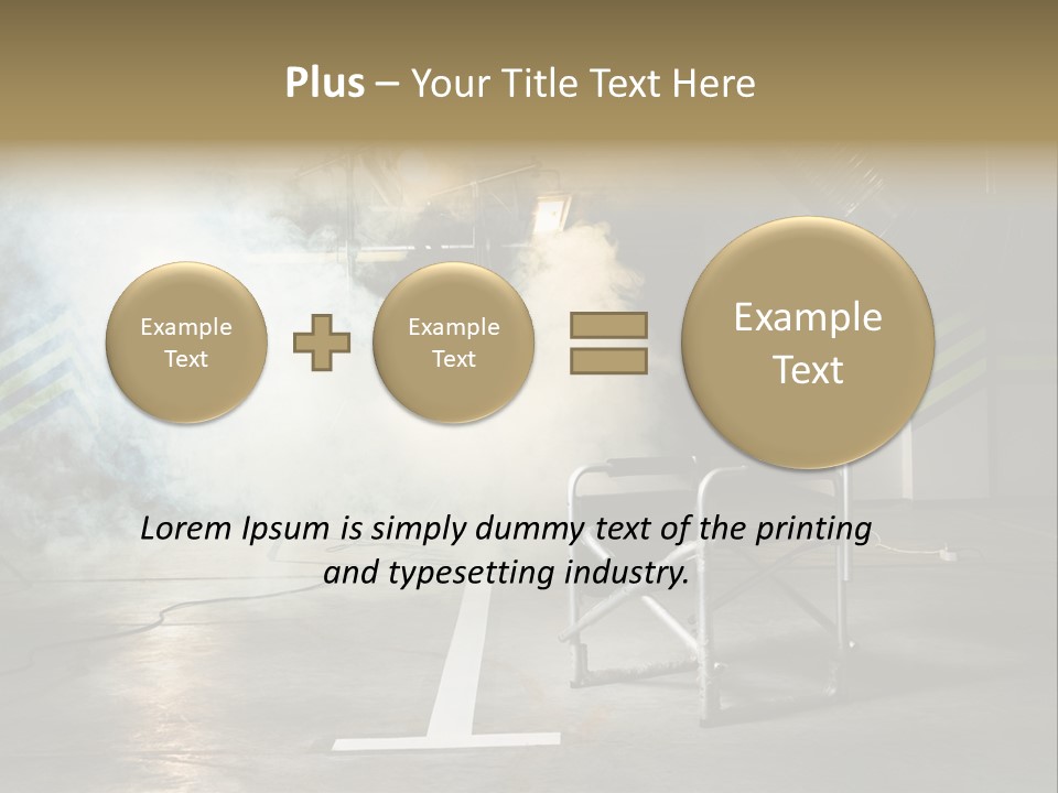 Chair For The Director In Studio On A Background Of A Smoke PowerPoint Template