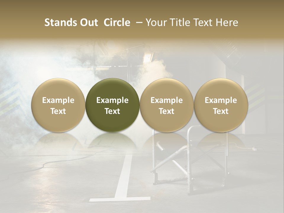 Chair For The Director In Studio On A Background Of A Smoke PowerPoint Template