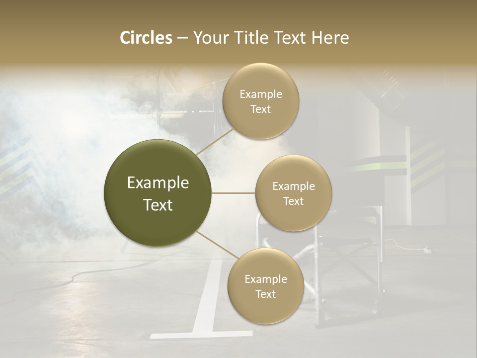 Chair For The Director In Studio On A Background Of A Smoke PowerPoint Template