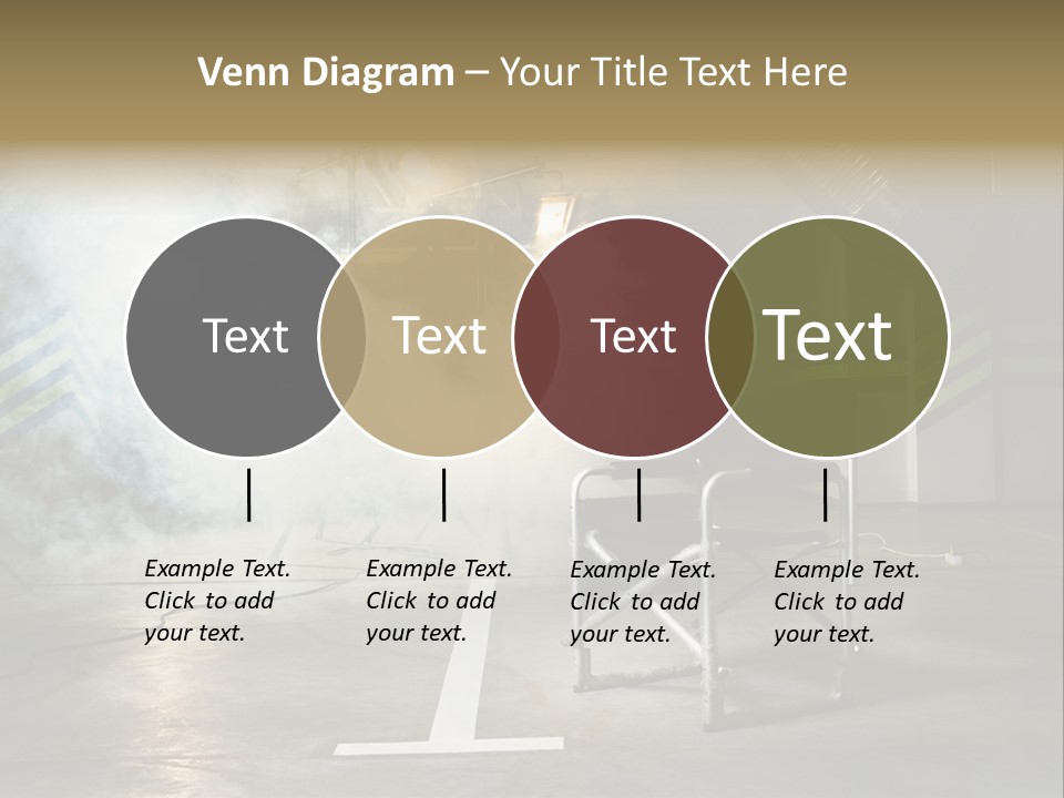 Chair For The Director In Studio On A Background Of A Smoke PowerPoint Template