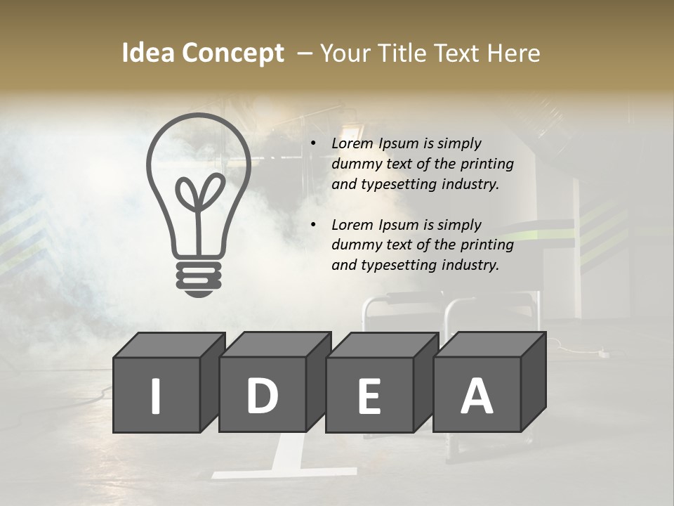 Chair For The Director In Studio On A Background Of A Smoke PowerPoint Template