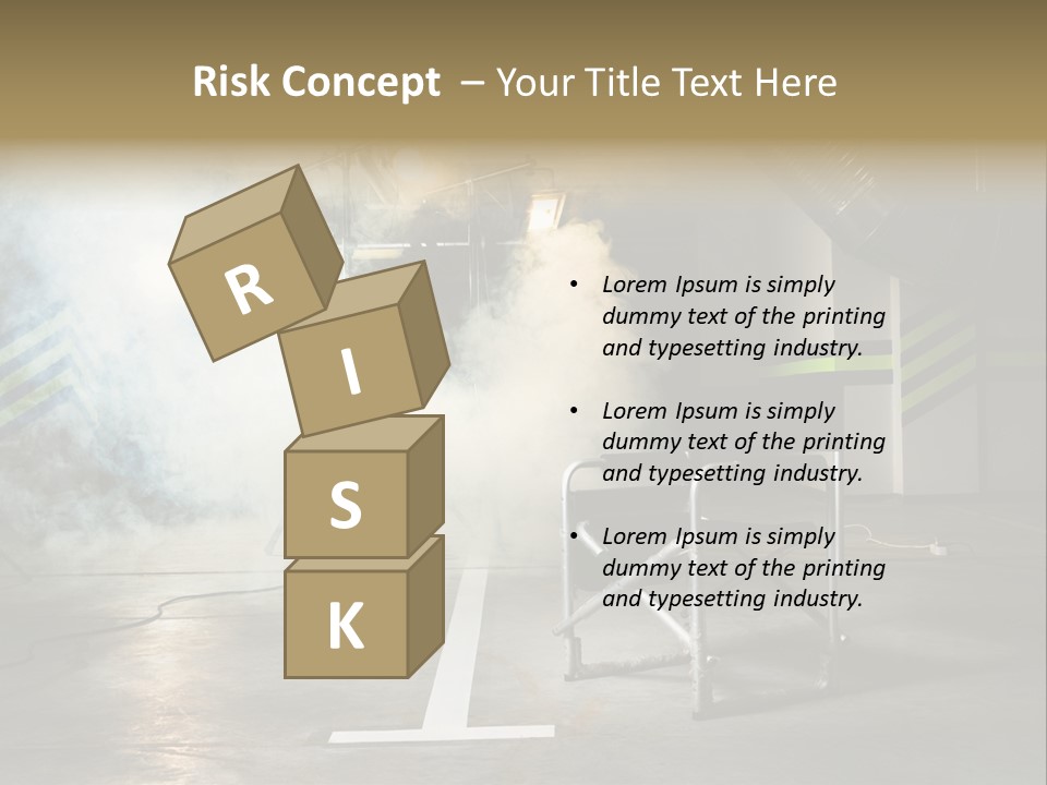 Chair For The Director In Studio On A Background Of A Smoke PowerPoint Template