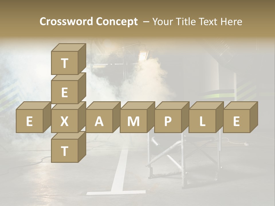 Chair For The Director In Studio On A Background Of A Smoke PowerPoint Template