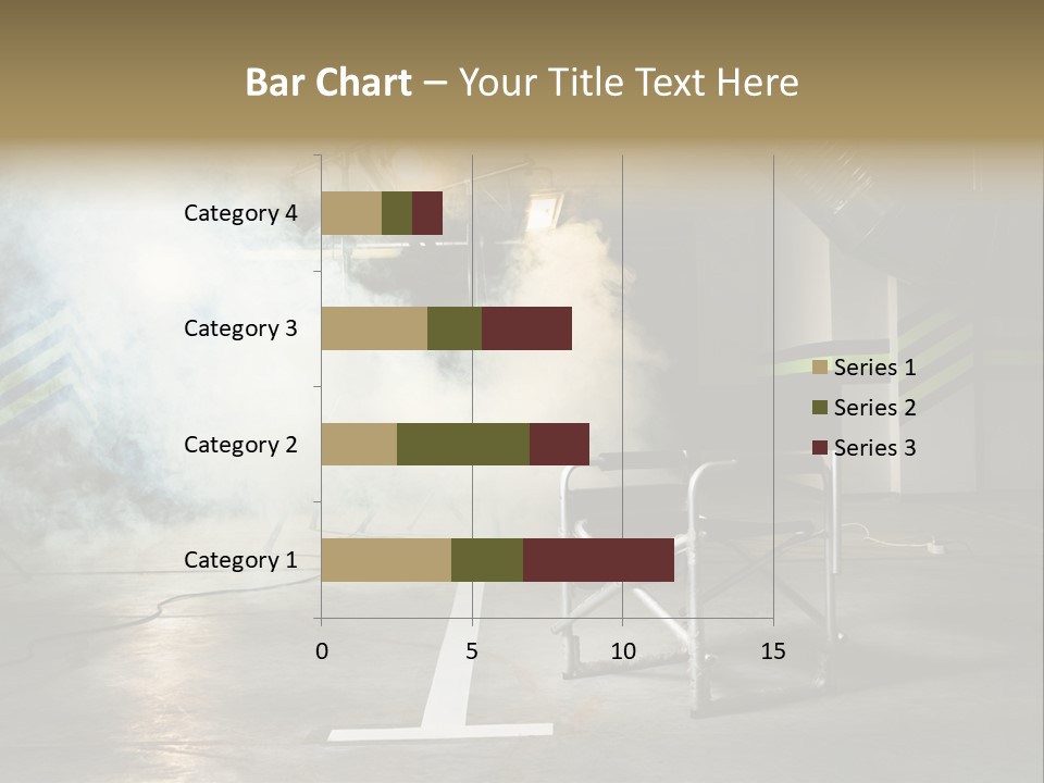 Chair For The Director In Studio On A Background Of A Smoke PowerPoint Template