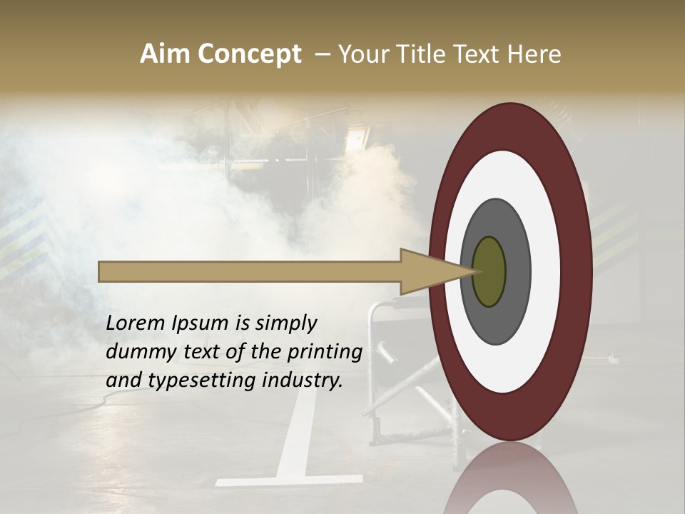 Chair For The Director In Studio On A Background Of A Smoke PowerPoint Template