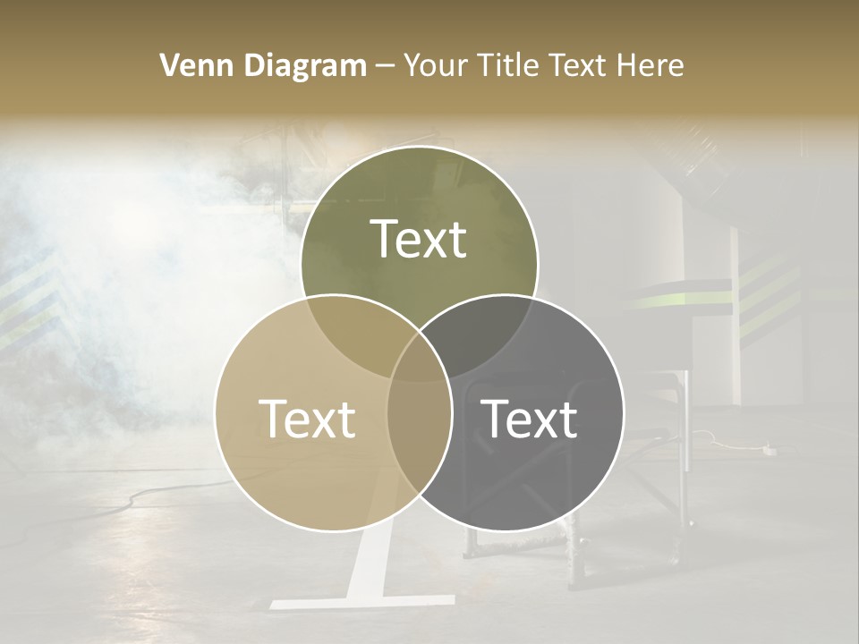 Chair For The Director In Studio On A Background Of A Smoke PowerPoint Template