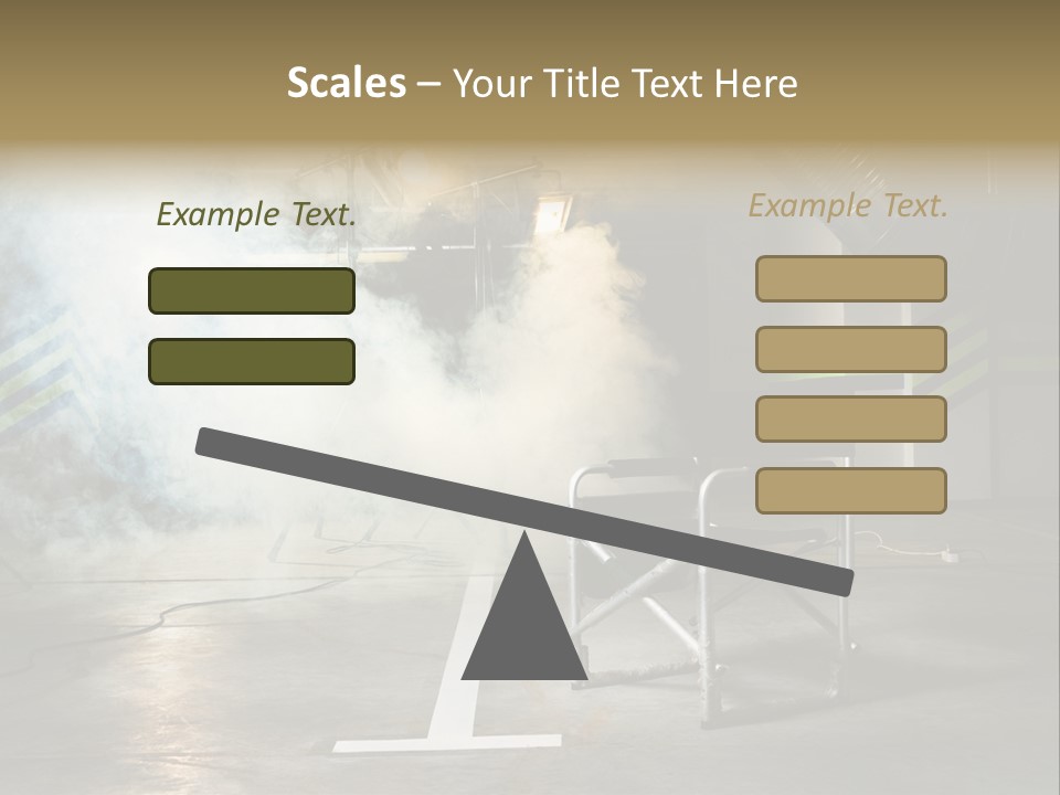 Chair For The Director In Studio On A Background Of A Smoke PowerPoint Template