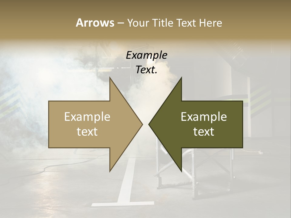 Chair For The Director In Studio On A Background Of A Smoke PowerPoint Template