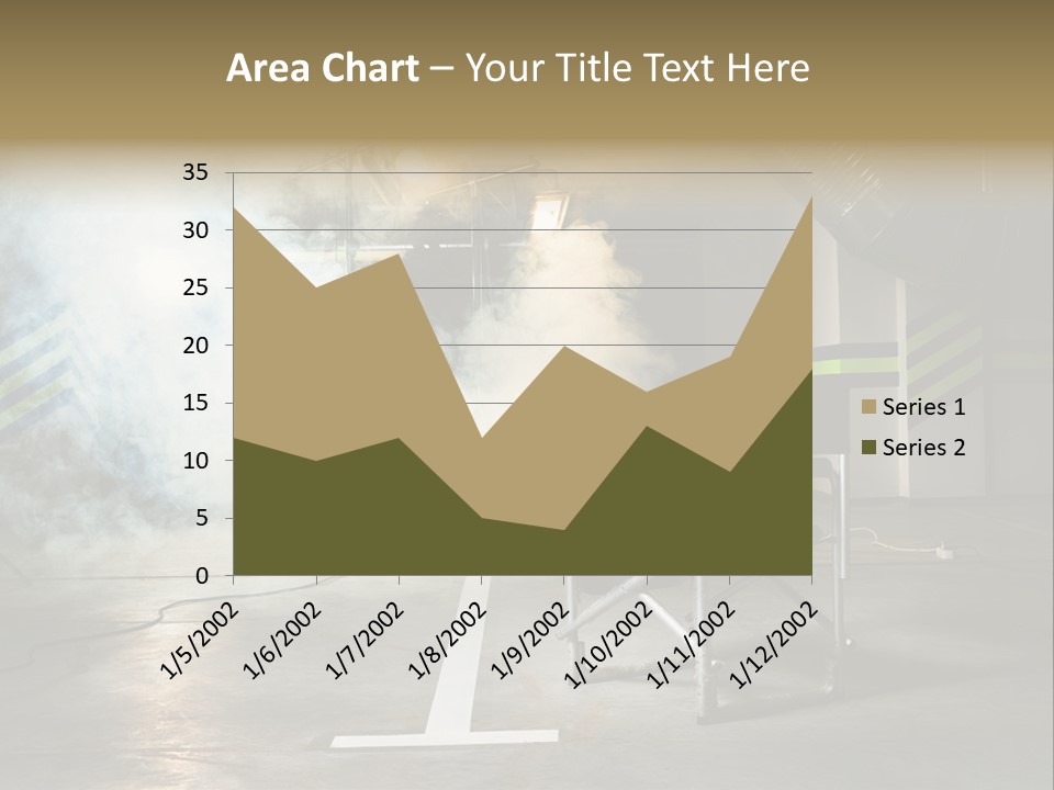 Chair For The Director In Studio On A Background Of A Smoke PowerPoint Template