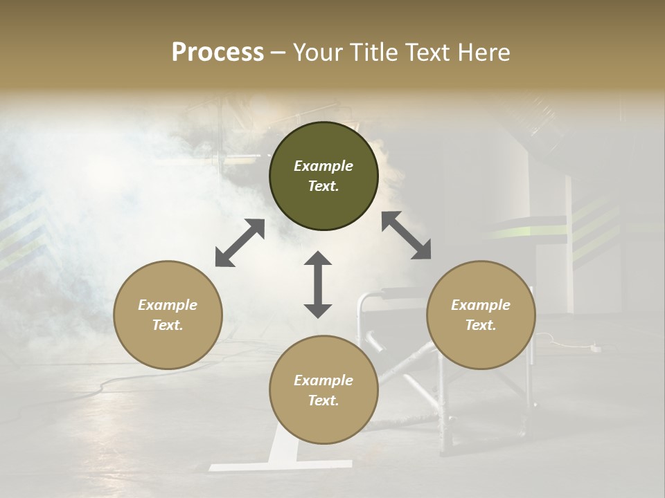 Chair For The Director In Studio On A Background Of A Smoke PowerPoint Template