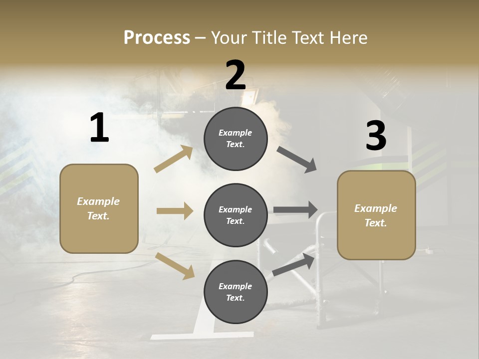 Chair For The Director In Studio On A Background Of A Smoke PowerPoint Template