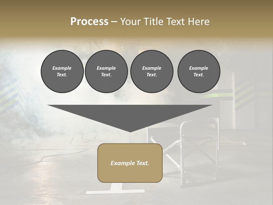 Chair For The Director In Studio On A Background Of A Smoke PowerPoint Template