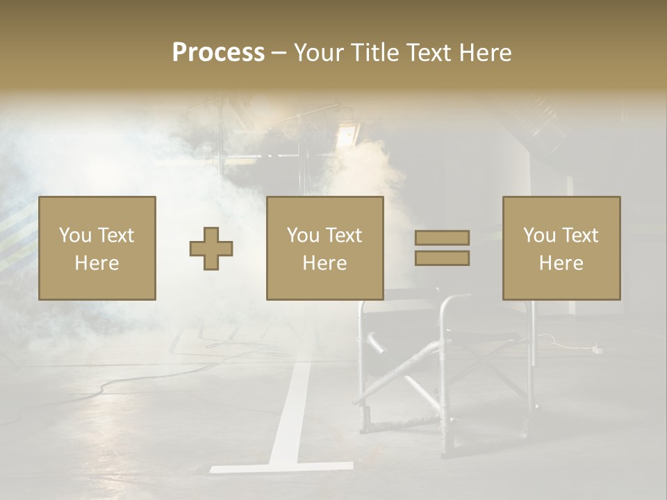 Chair For The Director In Studio On A Background Of A Smoke PowerPoint Template