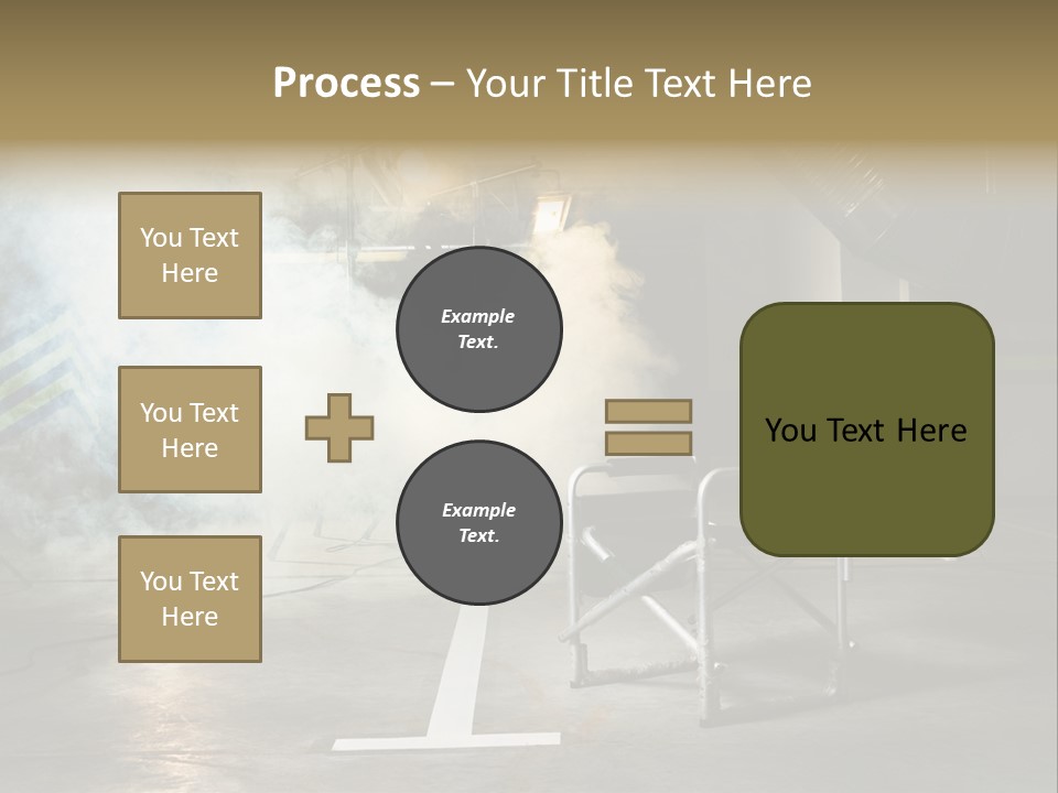 Chair For The Director In Studio On A Background Of A Smoke PowerPoint Template
