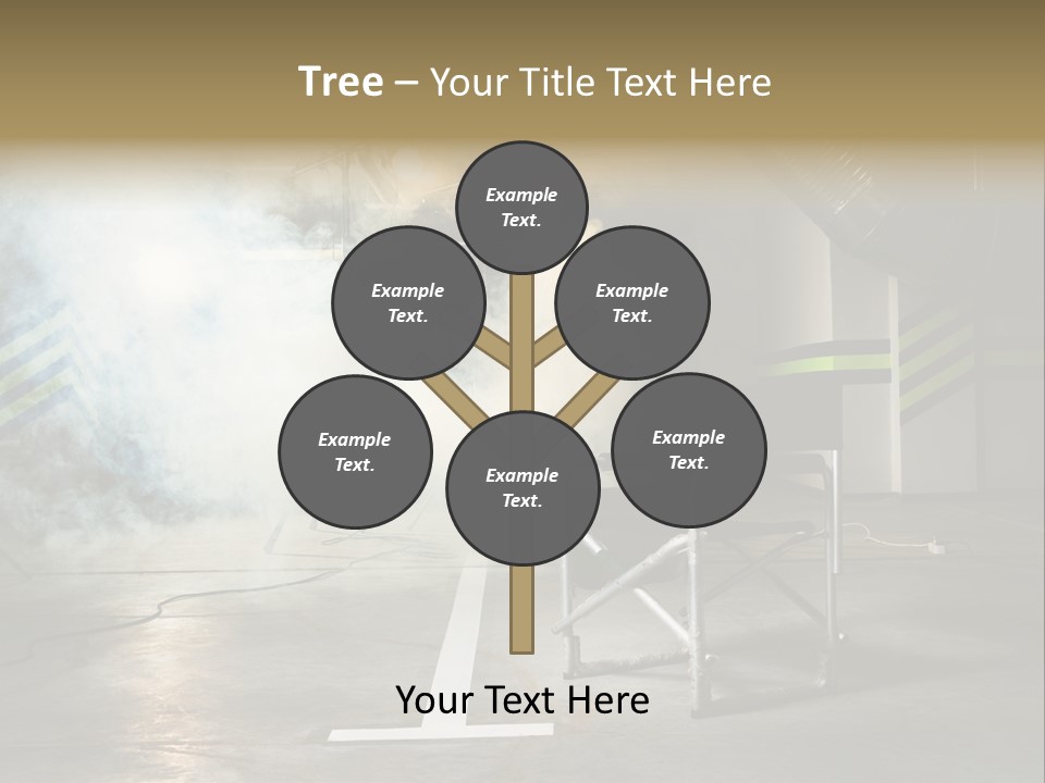 Chair For The Director In Studio On A Background Of A Smoke PowerPoint Template