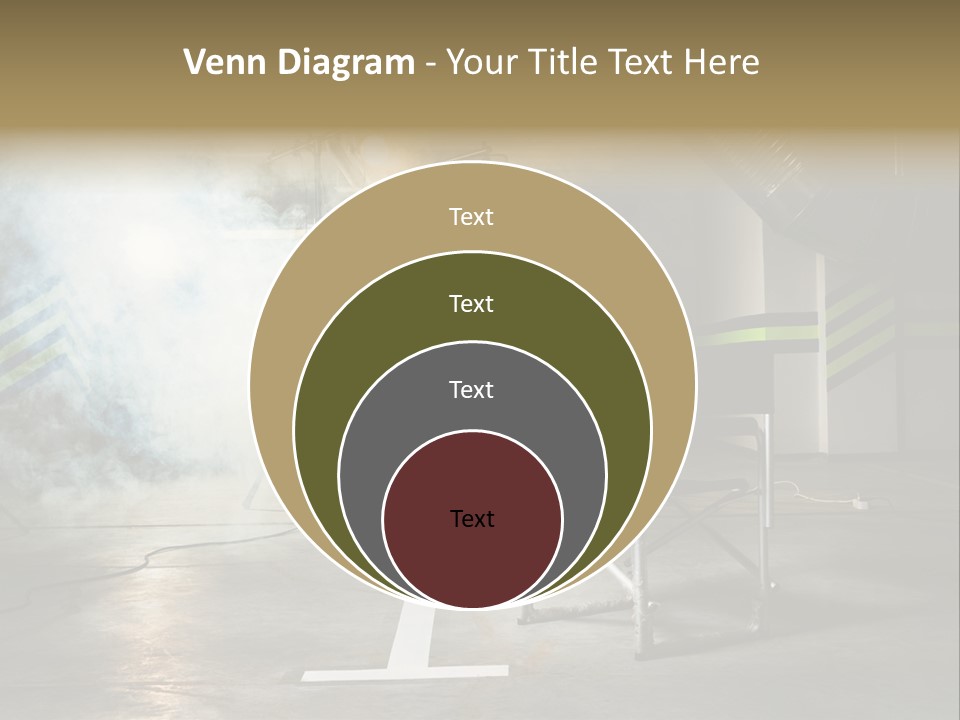 Chair For The Director In Studio On A Background Of A Smoke PowerPoint Template