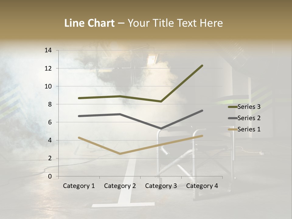 Chair For The Director In Studio On A Background Of A Smoke PowerPoint Template