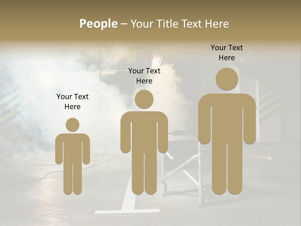 Chair For The Director In Studio On A Background Of A Smoke PowerPoint Template