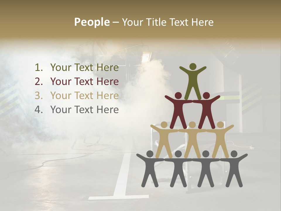 Chair For The Director In Studio On A Background Of A Smoke PowerPoint Template