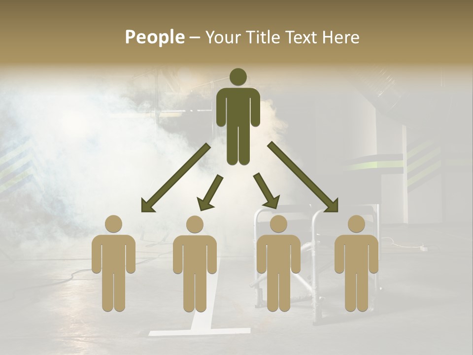 Chair For The Director In Studio On A Background Of A Smoke PowerPoint Template