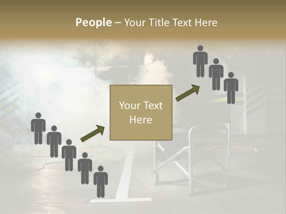 Chair For The Director In Studio On A Background Of A Smoke PowerPoint Template