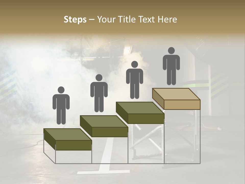 Chair For The Director In Studio On A Background Of A Smoke PowerPoint Template