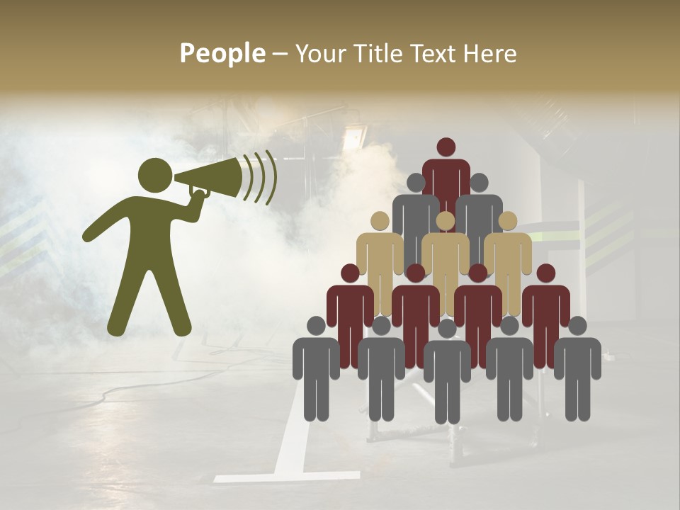 Chair For The Director In Studio On A Background Of A Smoke PowerPoint Template