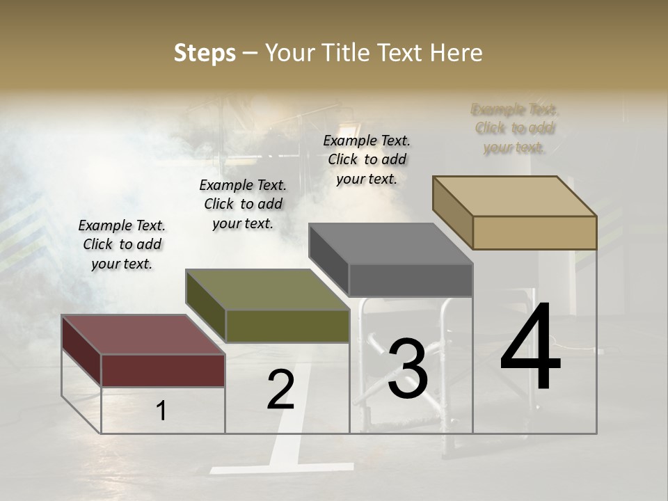Chair For The Director In Studio On A Background Of A Smoke PowerPoint Template