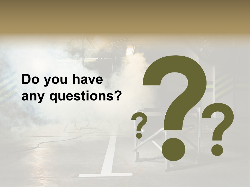 Chair For The Director In Studio On A Background Of A Smoke PowerPoint Template