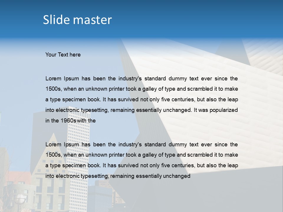 Unique Angles Of Buildings From The Denver Cultural Arts Center. PowerPoint Template