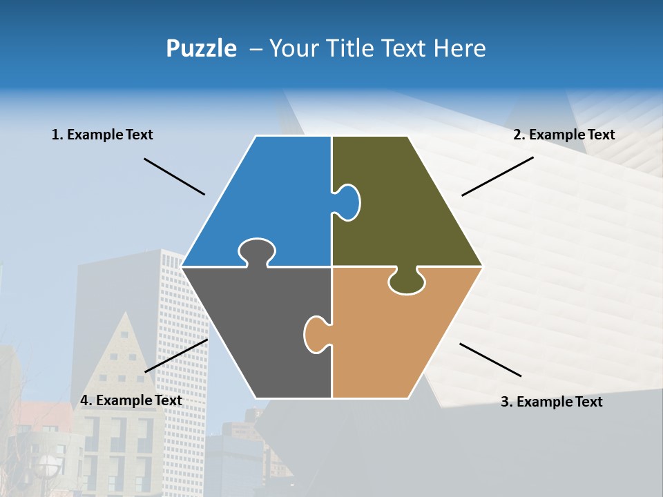 Unique Angles Of Buildings From The Denver Cultural Arts Center. PowerPoint Template