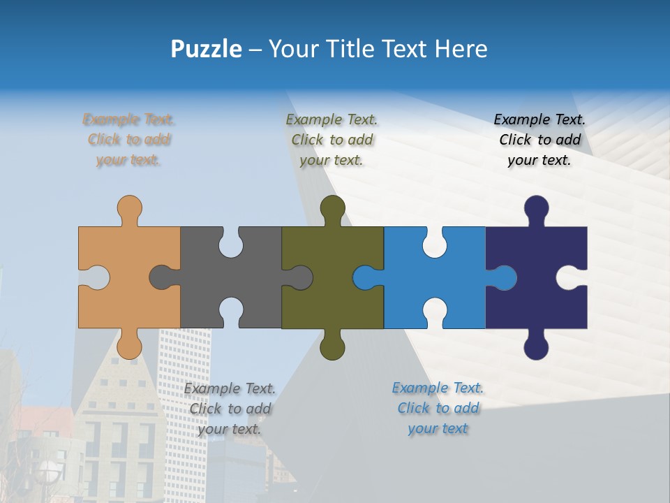 Unique Angles Of Buildings From The Denver Cultural Arts Center. PowerPoint Template