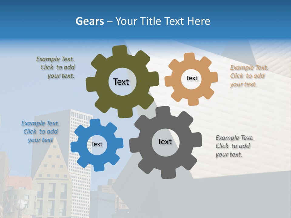 Unique Angles Of Buildings From The Denver Cultural Arts Center. PowerPoint Template