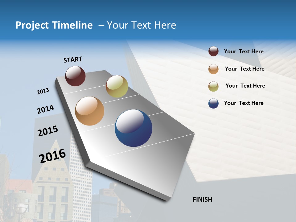 Unique Angles Of Buildings From The Denver Cultural Arts Center. PowerPoint Template