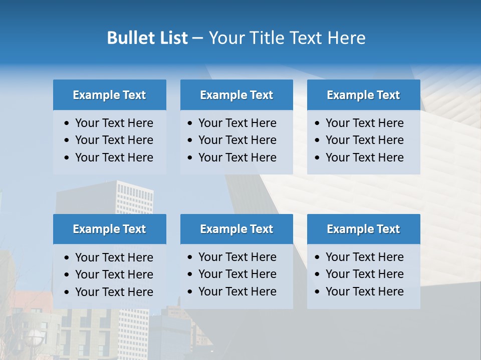 Unique Angles Of Buildings From The Denver Cultural Arts Center. PowerPoint Template