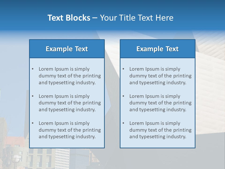 Unique Angles Of Buildings From The Denver Cultural Arts Center. PowerPoint Template