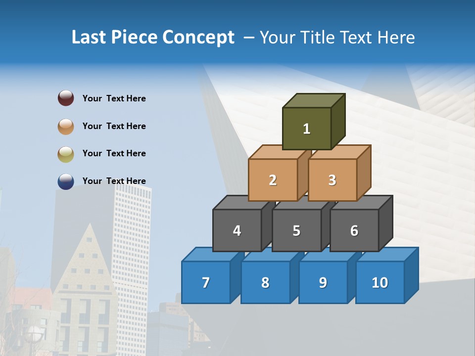 Unique Angles Of Buildings From The Denver Cultural Arts Center. PowerPoint Template