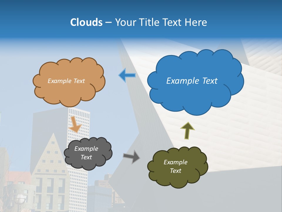 Unique Angles Of Buildings From The Denver Cultural Arts Center. PowerPoint Template